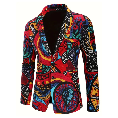 Carnaval Kleurrijk Herenpak - Slim Fit Tweedelig Kostuum met Broek voor Feesten en Carnaval