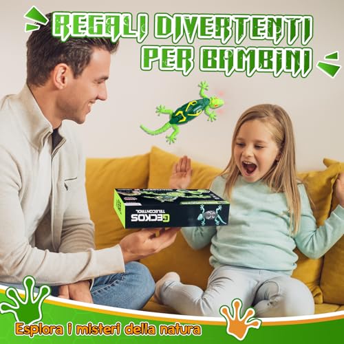 GecoFun Afstandsbediening Hagedis | Interactieve hagedis met heldere LED-ogen en realistische bewegingen voor kinderen vanaf 3 jaar