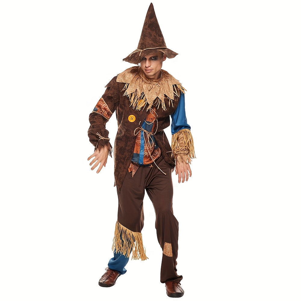 Halloween Kostuum Vogelverschrikker Strohoed Polyester Outfit