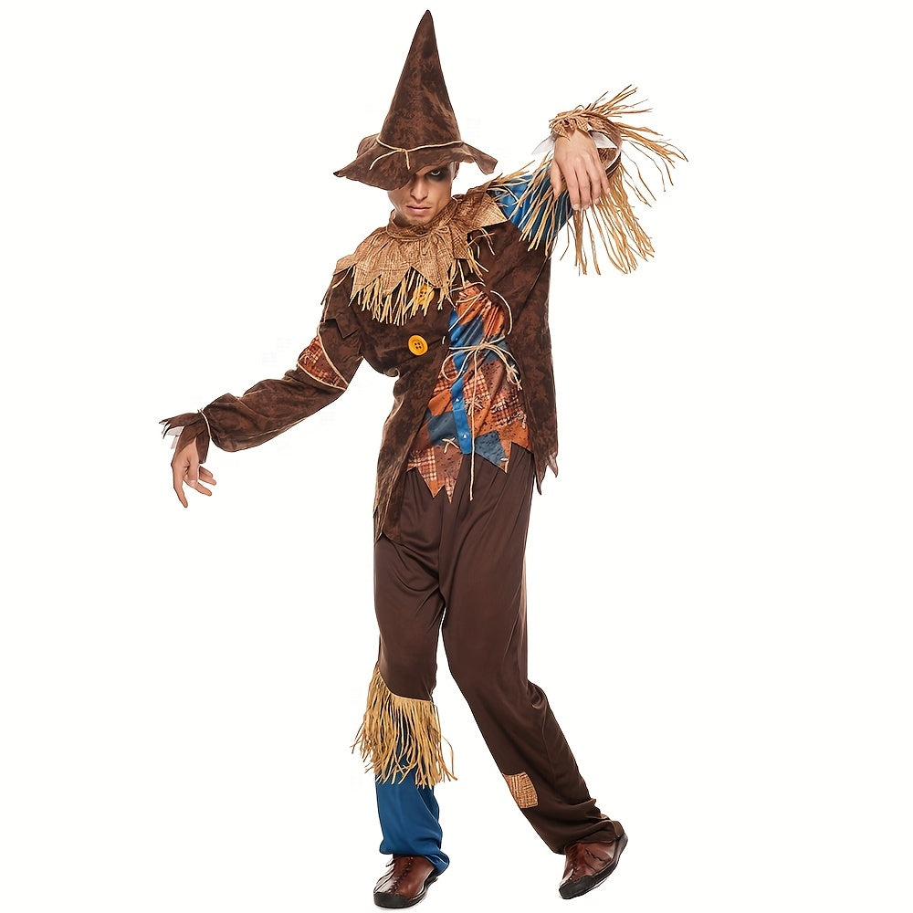 Halloween Kostuum Vogelverschrikker Strohoed Polyester Outfit