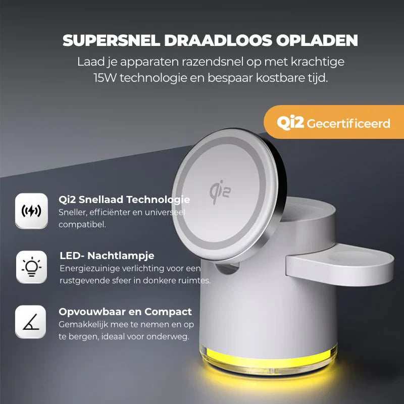 LuxDock Elite Oplaadstation | Luxe alles-in-één oplossing voor Apple & Android apparaten