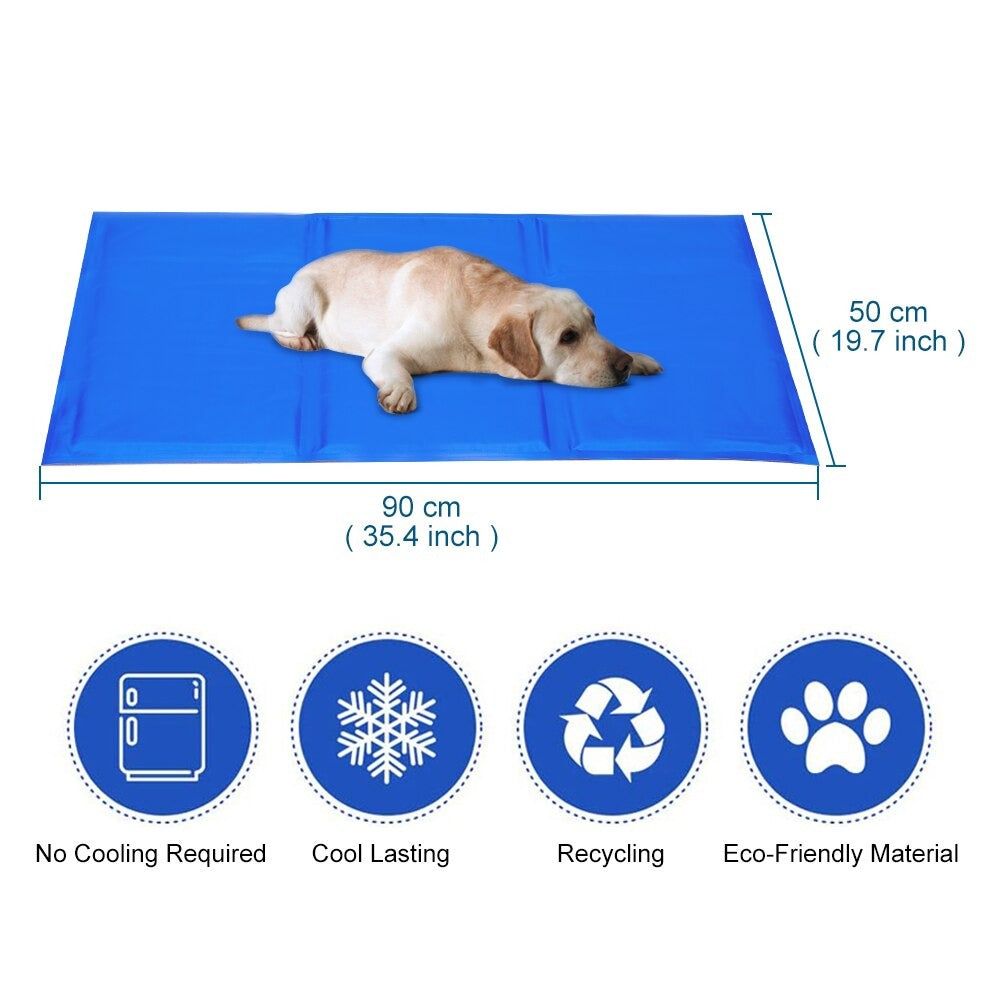 FrescuraPet Koelmat voor Honden & Katten | Zelfkoelend & Gewrichtsbesparend | Opvouwbaar & Draagbaar | 5 Maten | Blauw