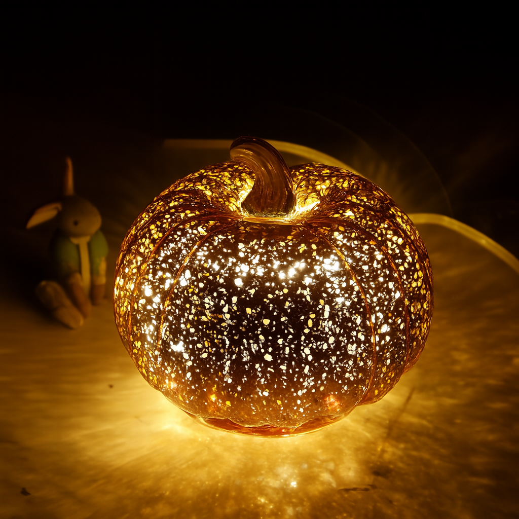 Halloween Decoraties Glas Pompoen LED Verlichting Set