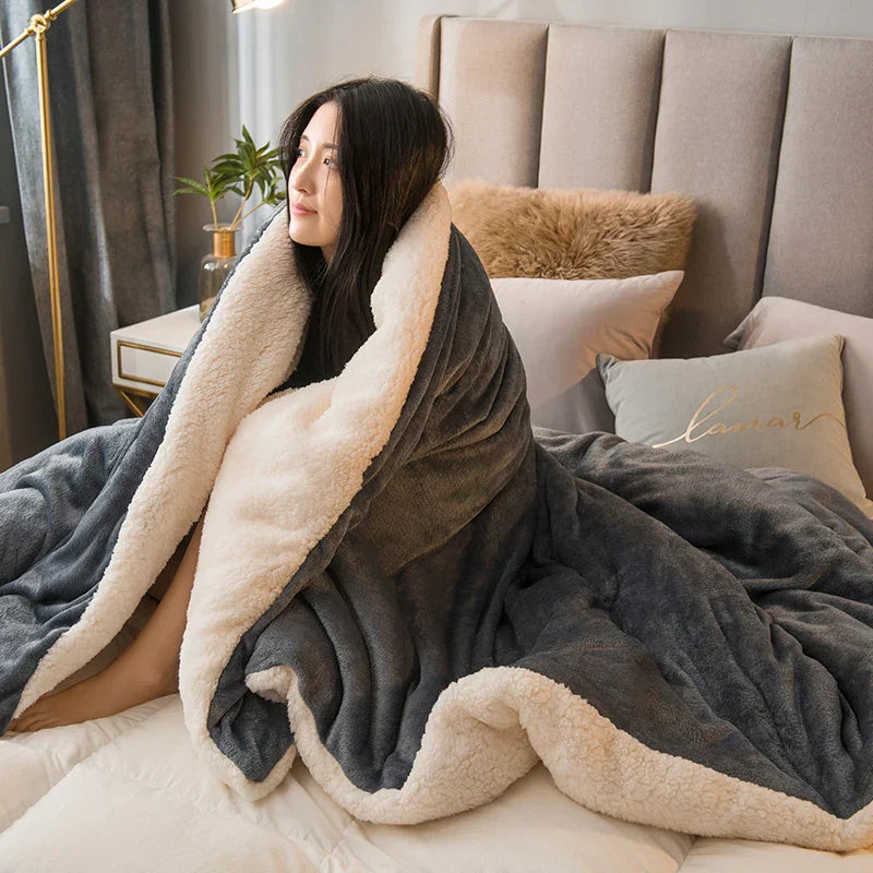 CozyNest Omkeerbare Woldeken – Flanel & Kasjmier Warmtedeken voor de Winter