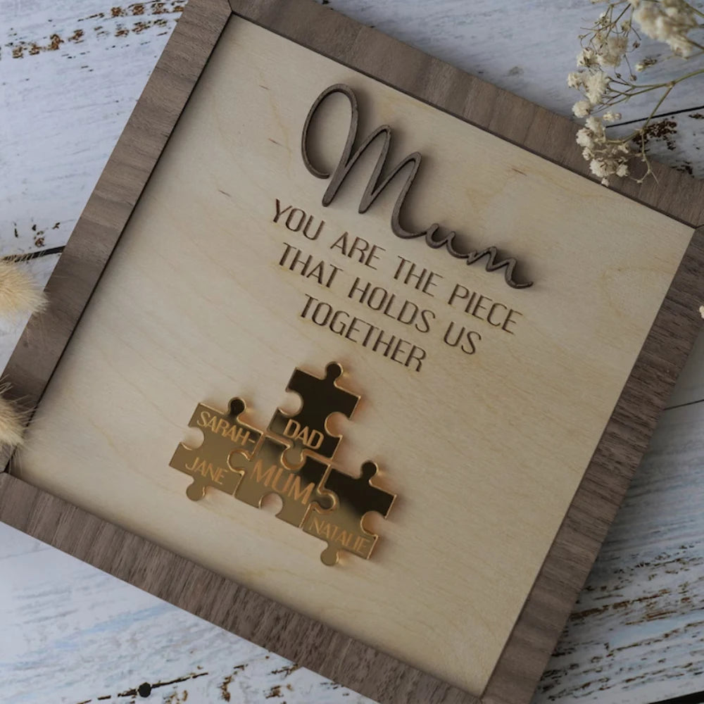 Family Puzzel | Jij ben ons verbindende puzzelstuk | Gegraveerde kunst