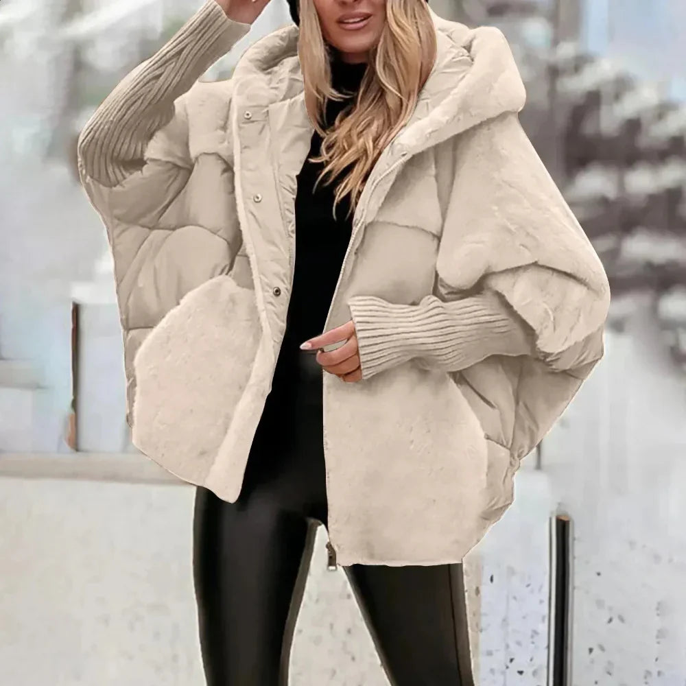 CozyShell Plus Size Dames Pufferjacke – Warme Winterjacke met Capuchon en Dikke Vulling