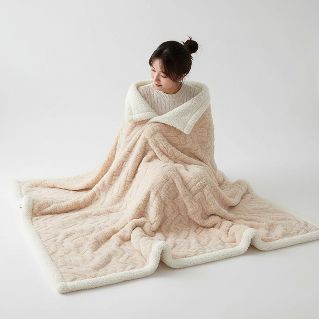 WarmThuis Winterdeken – Luxe Lamswol Fleece Deken met Dubbelzijdig Ontwerp