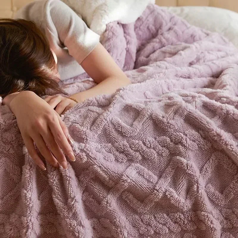 WarmThuis Winterdeken – Luxe Lamswol Fleece Deken met Dubbelzijdig Ontwerp