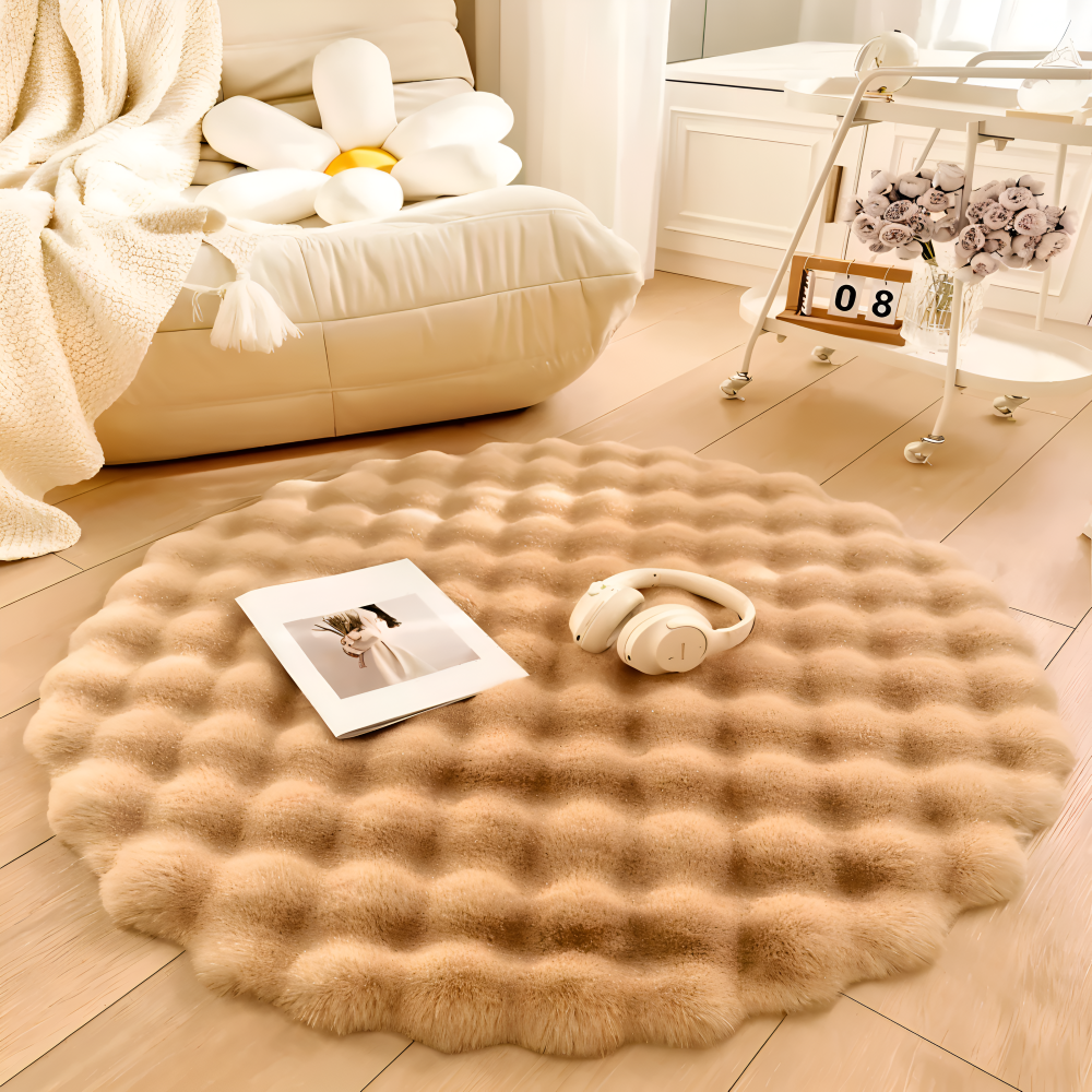 Ronde Zachte Antislip Deurmat – Gezellige Fleece Woondecoratie