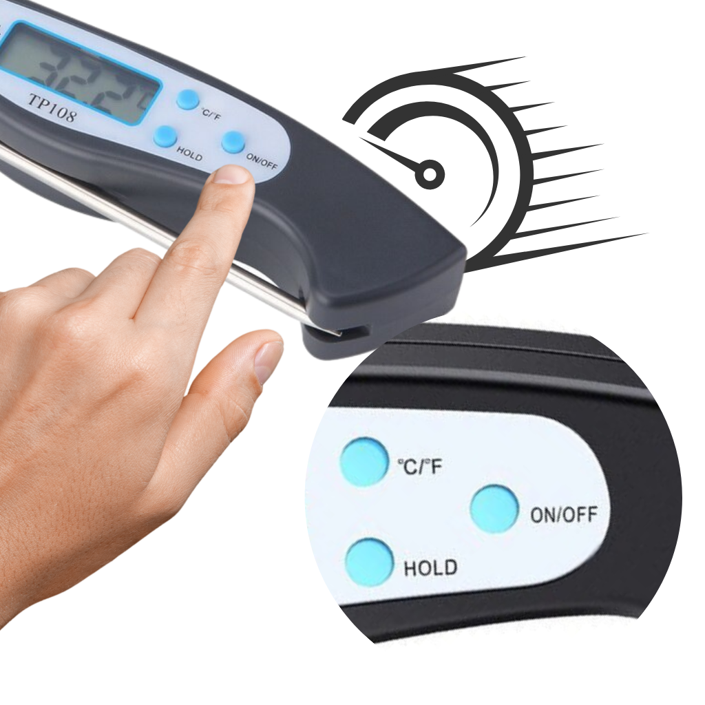 Vouwbare Instant Read Digitale Voedselthermometer