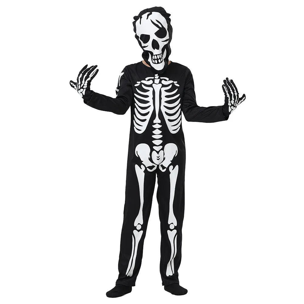 Gloeiende Skelet Halloween Kinderen Zombie Kostuum