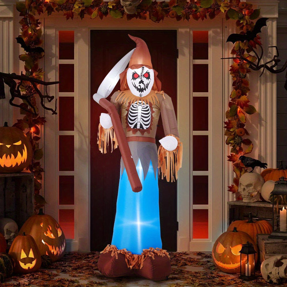 Halloween Decor Inflatable Grim Reaper Scarecrow