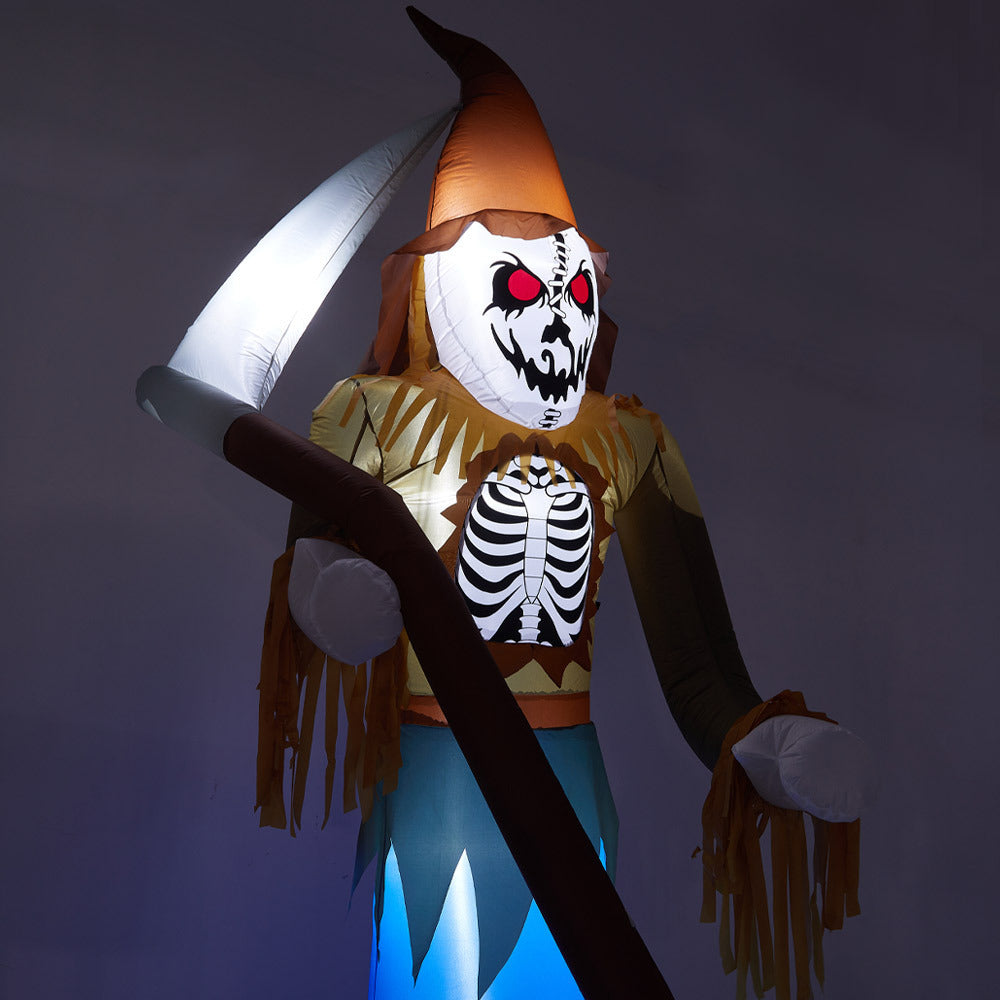 Halloween Decor Inflatable Grim Reaper Scarecrow