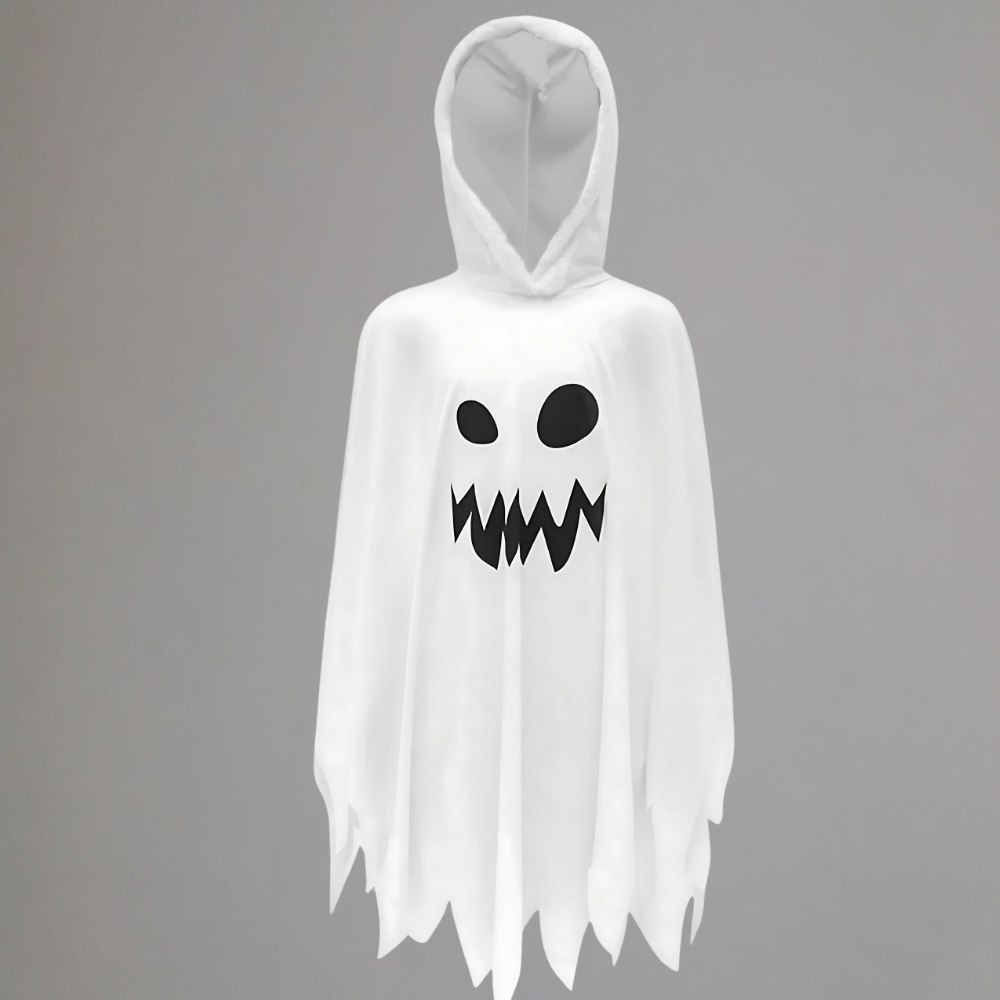 Halloween Geest Kostuum Kinderen Glow in the Dark Hooded Poncho Cape Outfit