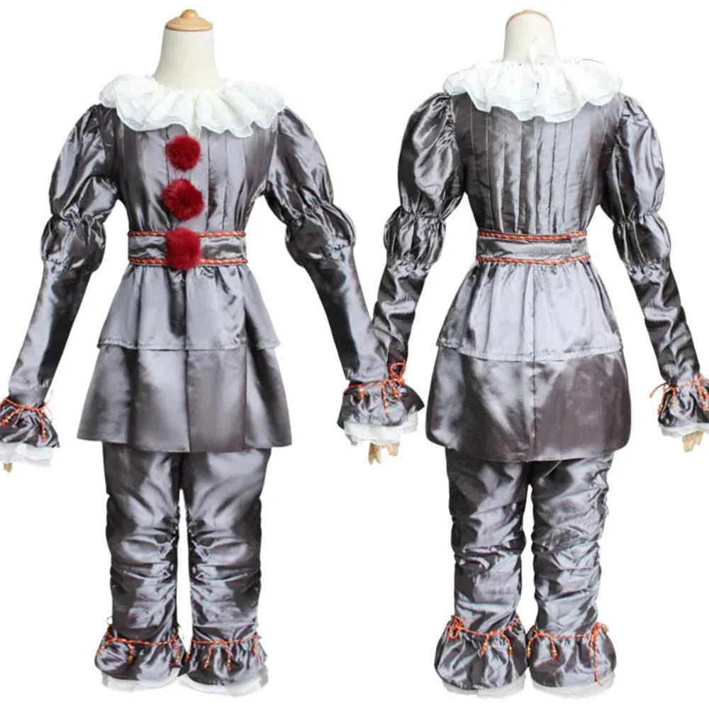 Halloween Kinderen Clown Kostuum Satijn Chiffon Set