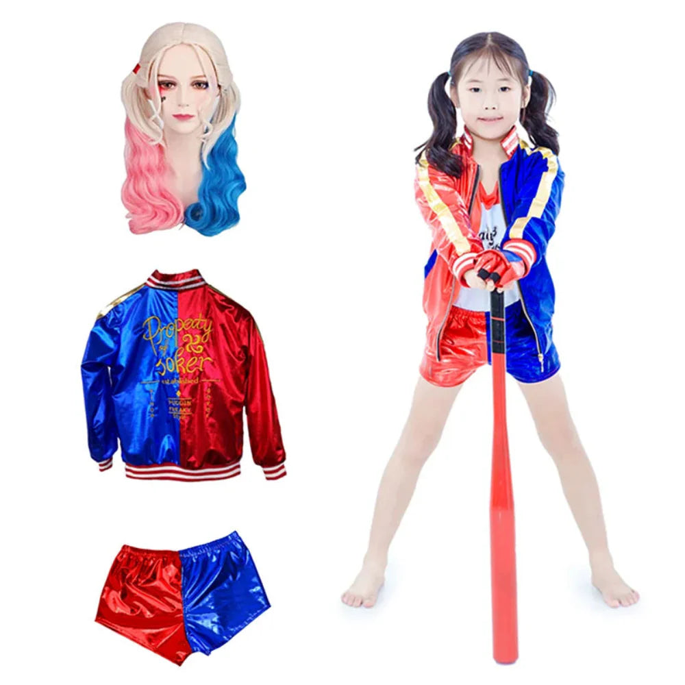 Halloween Quinn Kostuum Kinderen Cosplay Set
