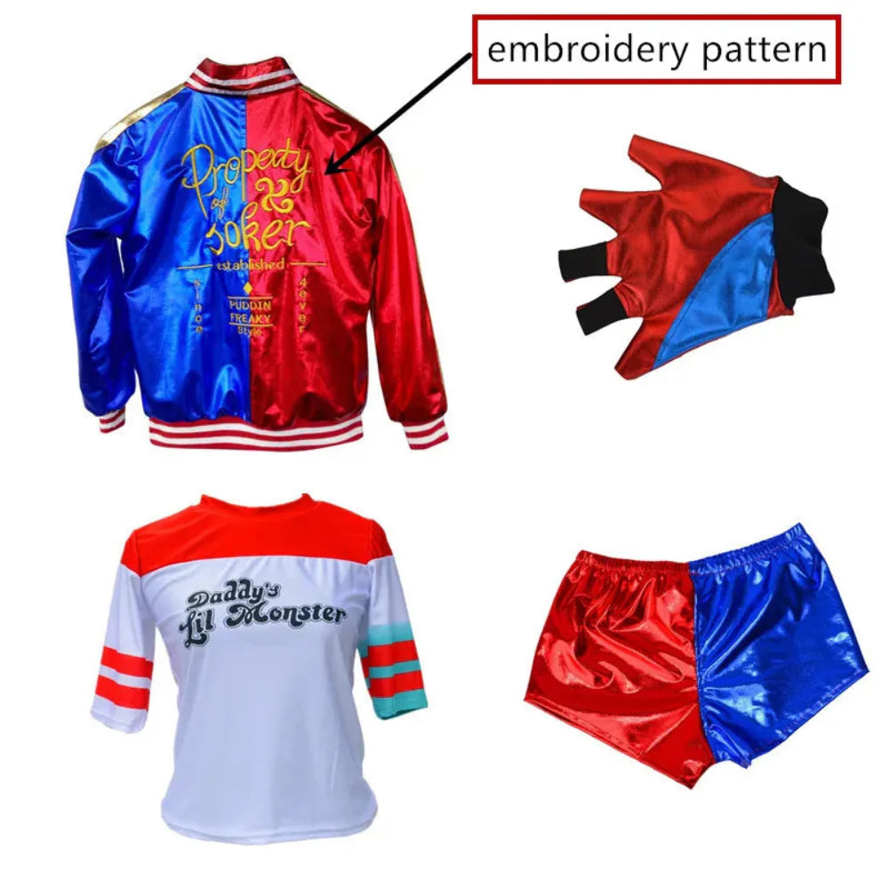 Halloween Quinn Kostuum Kinderen Cosplay Set
