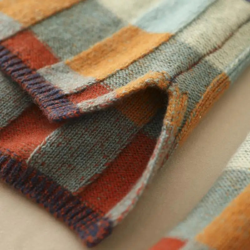 CashLoom Kasjmiertrui – Patchwork Damestrui met Col en Duurzaam Ontwerp