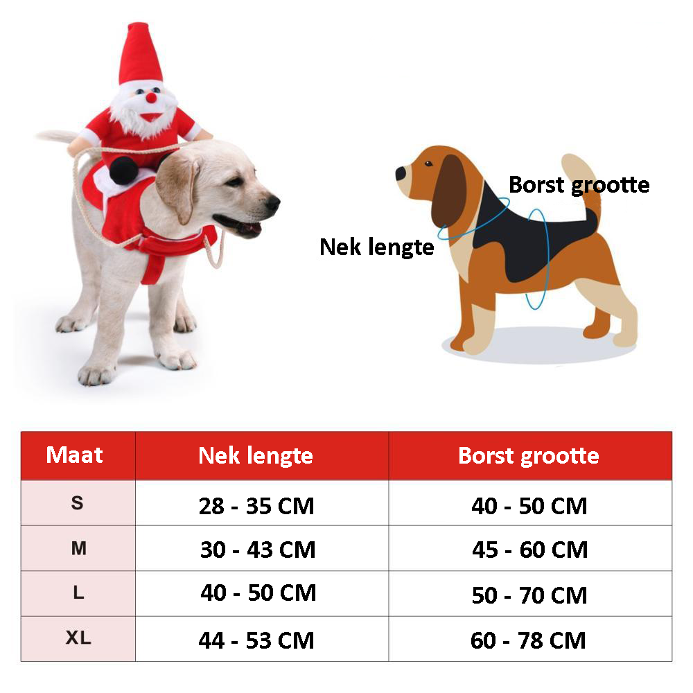 HollyPaws - knus, verstelbaar kerstoutfit voor honden