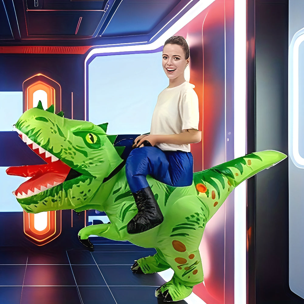 Opblaasbaar Dinosauruskostuum Kinderen Halloween Kostuum Ride-On