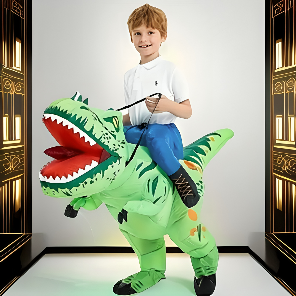 Opblaasbaar Dinosauruskostuum Kinderen Halloween Kostuum Ride-On