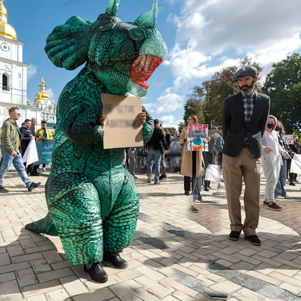 Opblaasbaar Dinosaurus Kostuum Halloween Kostuum Triceratops
