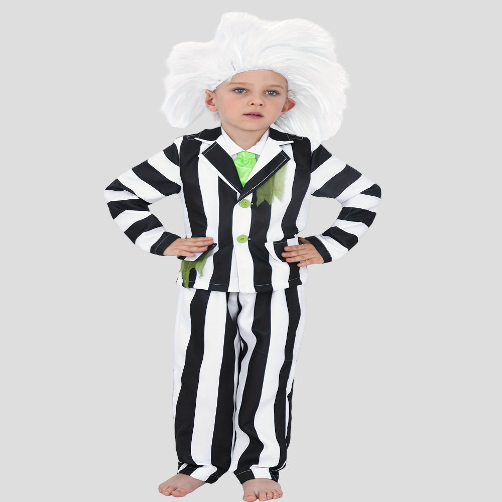 Kinderen Halloween Kostuum Zwart Witte Gestreepte Pak