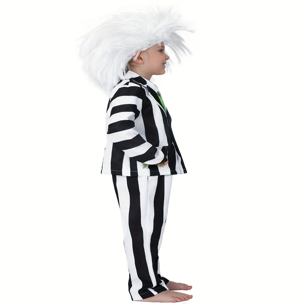 Kinderen Halloween Kostuum Zwart Witte Gestreepte Pak