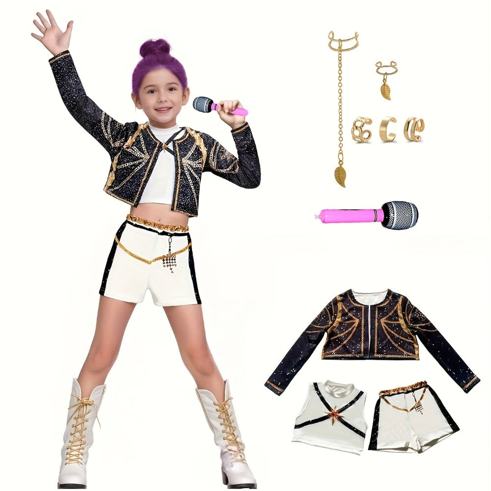 Kpop Hunter Kinderen Halloween Kostuum Zanger Outfit