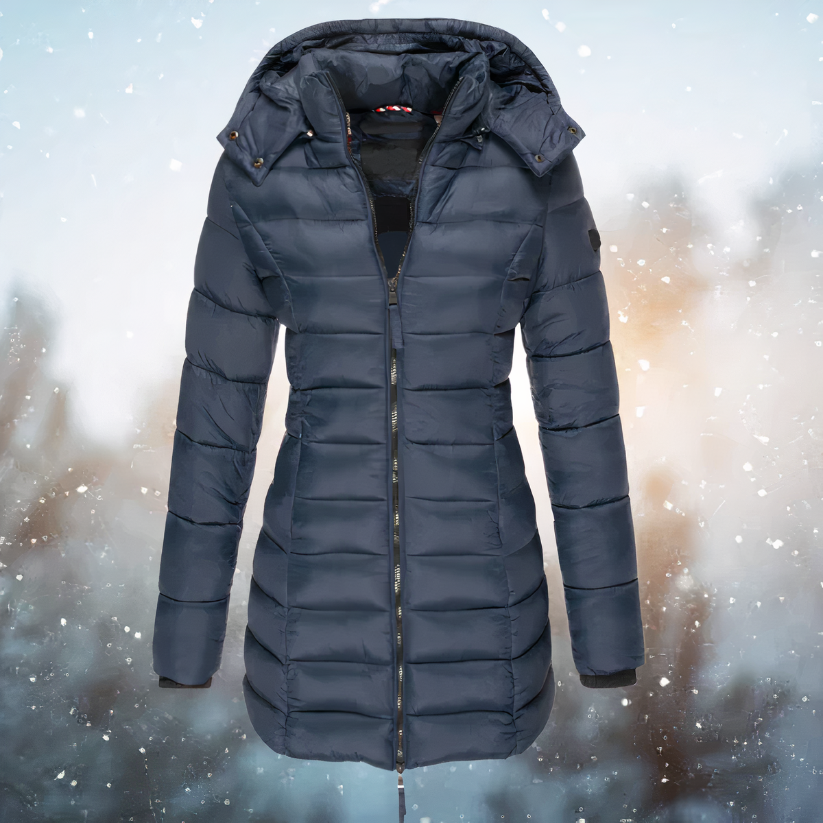Warme Dames Winterjas met Kapuze – Middellange Comfortabele Jas voor Koude Dagen