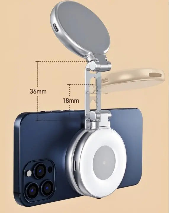 LumiClip Draagbare Selfie-Ringlicht met Clip – Magnetisch en Oplaadbaar
