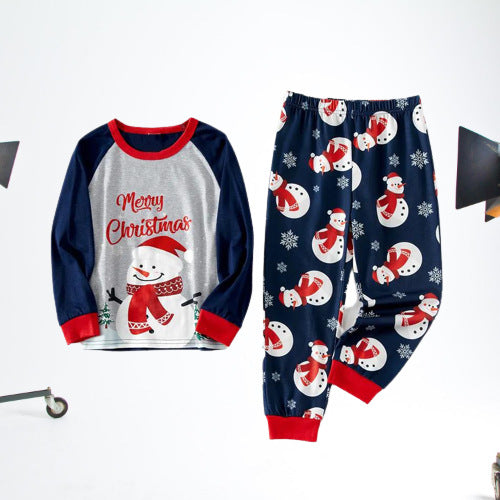 Schattige Sneeuwman Patroon Matchende Familie Kerst Pyjama Sets