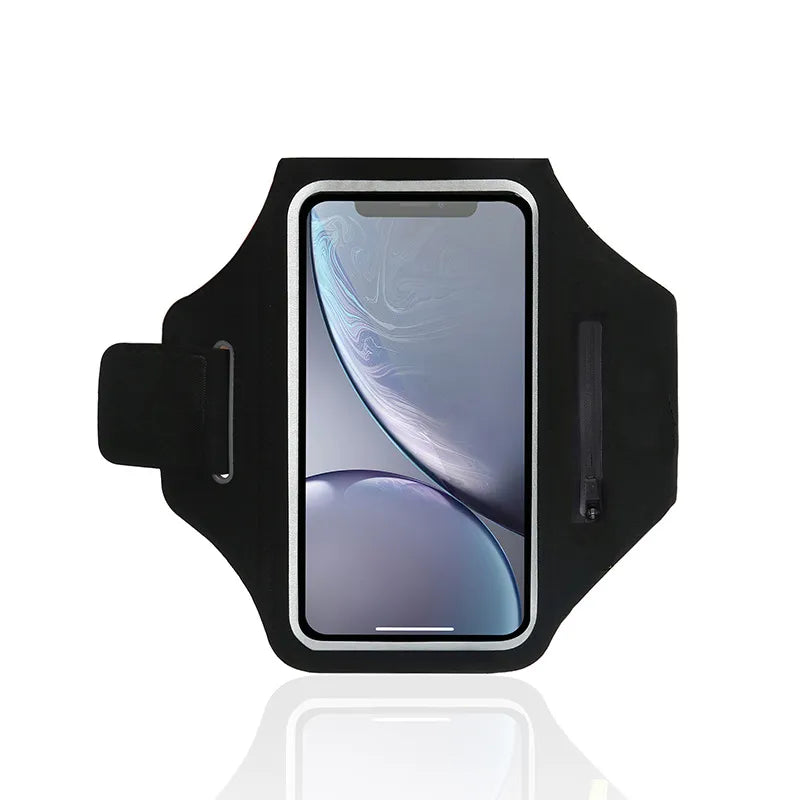 Verstelbare Hardloop Telefoonhouder met Oordopjes Compartment – Geschikt voor Armomvang van 26-42 cm, Compatibel met iPhone en Galaxy