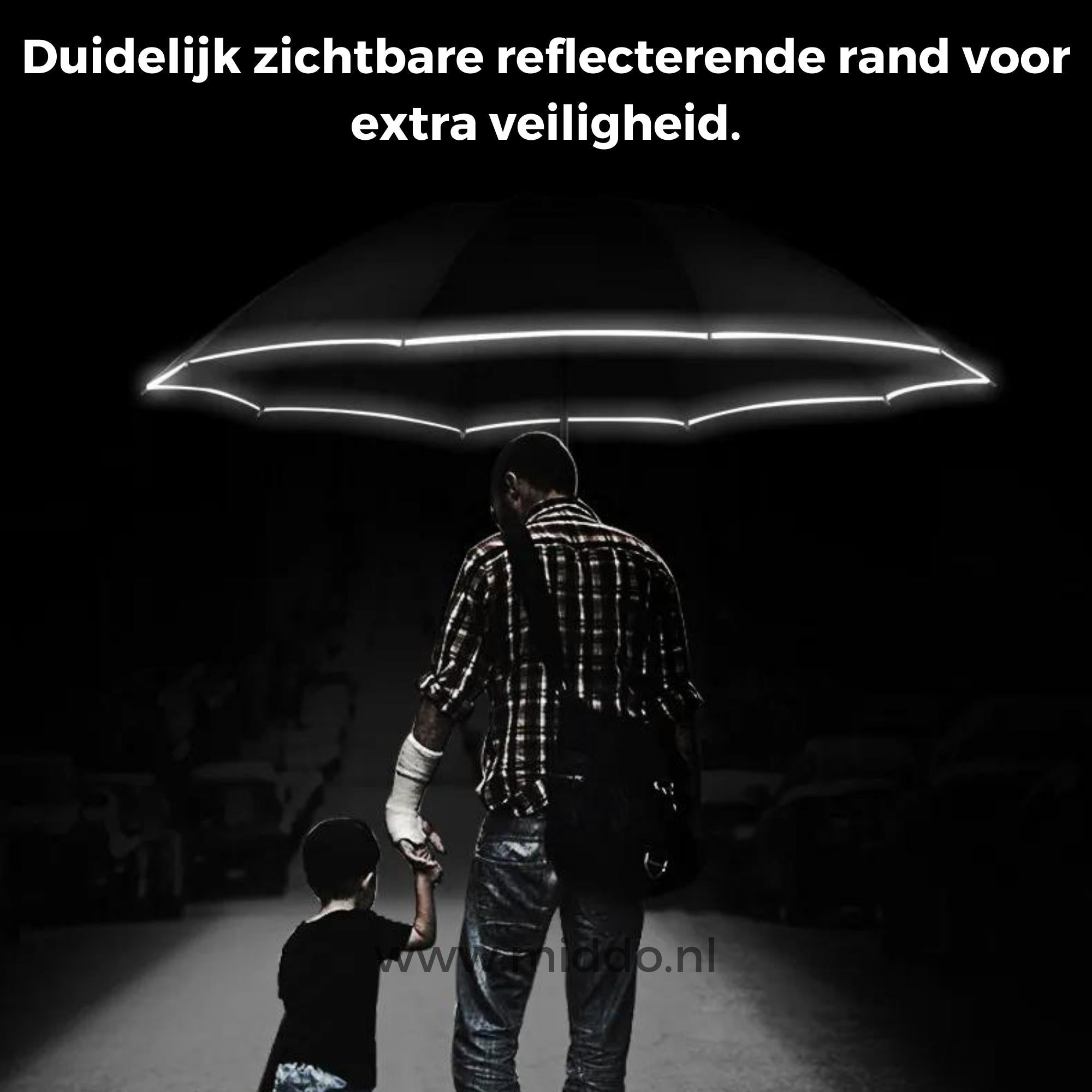 Éclat | Automatische winddichte paraplu | Reflecterende rand | Elegante design