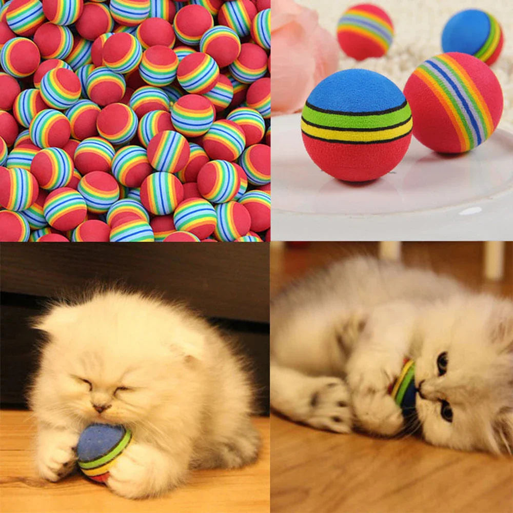 Fellfreude Kattenbal Speelgoed | Kleurrijke EVA Ballen | Stil & Veilig | 6 Stuks