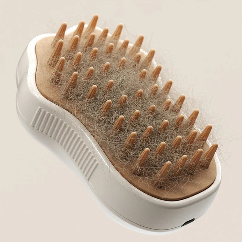 Kattenborstel GroomiSoft 3in1 | Massage-, Bad- & Verzorgingskam | Zachte Siliconen Borstels | In Roze of Bruin