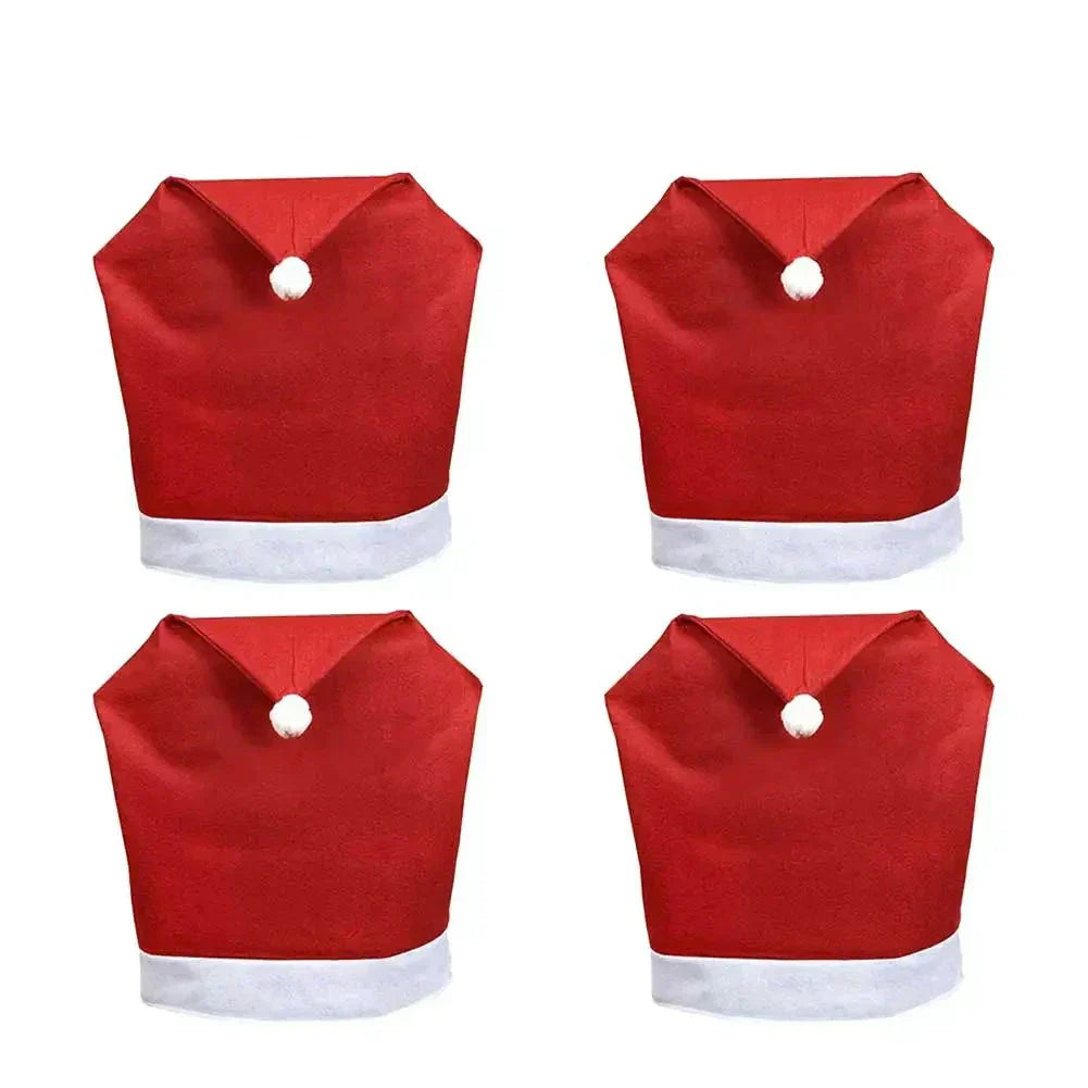 SantaSeat Kerst Stoelhoezen – Set van decoratieve stoelhoezen met kerstman-design