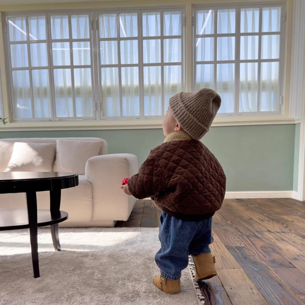 WarmNest Gevoerde Kinderjas – Zachte Sherpa-voering & Comfortabele Winterjas voor Jongens