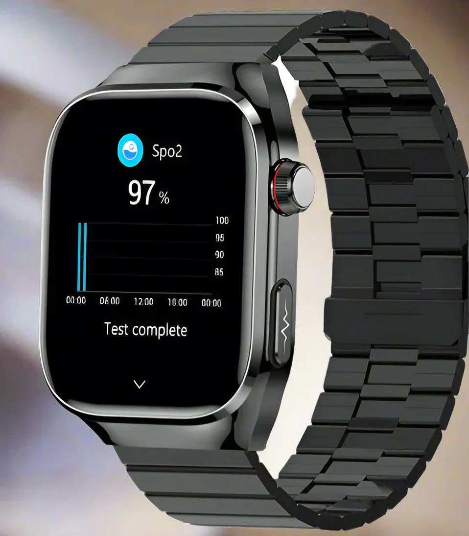 Geavanceerde Gezondheids Smartwatch met ECG, Bloedglucose Monitoring, 2.04-Inch AMOLED Display – Waterdichte Fitness Tracker