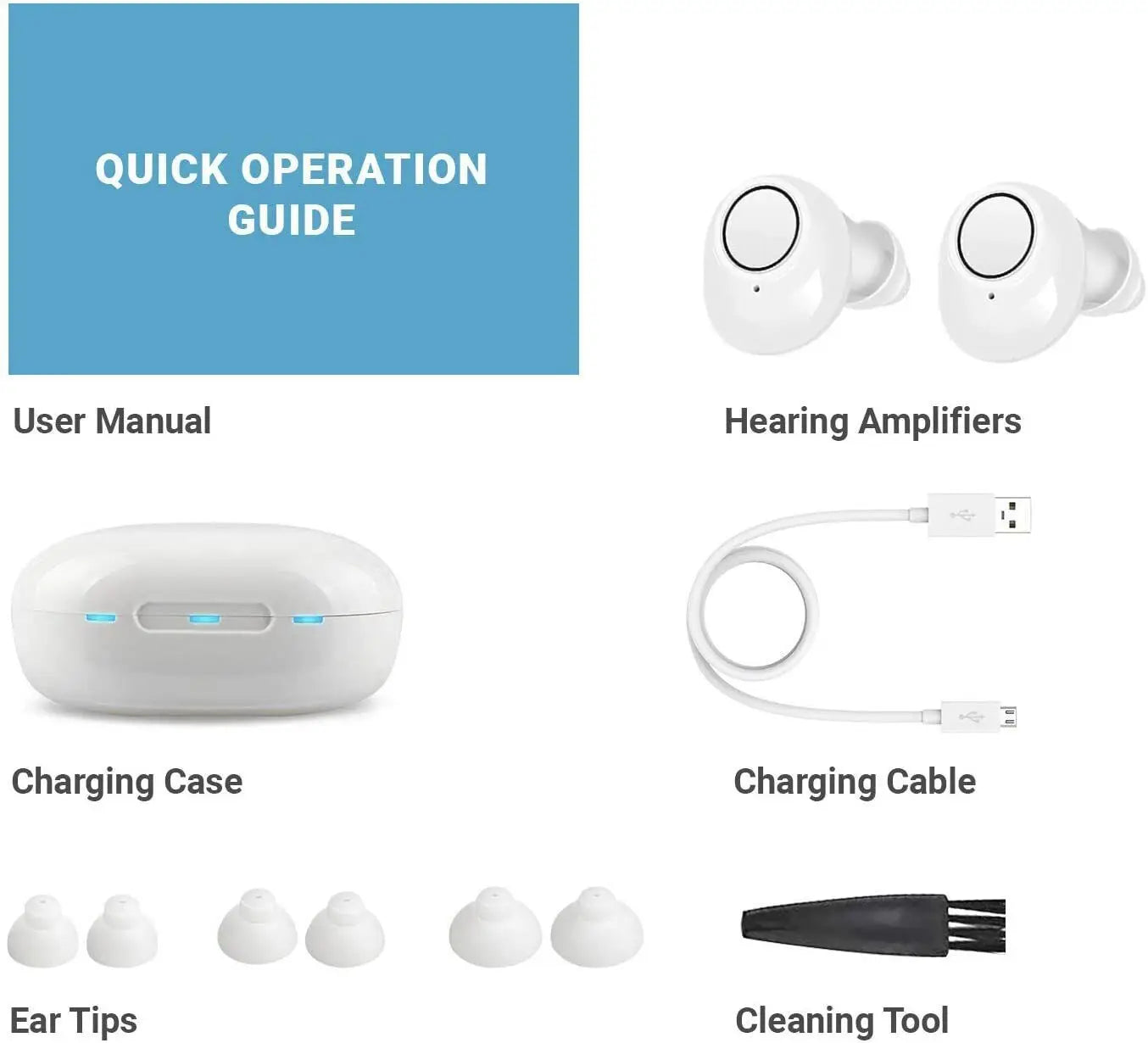Bluetooth Hoortoestellen met App-besturing – Oplaadbaar, Compact Ontwerp voor Verbeterde Geluidshelderheid en Meerdere Luistermodi