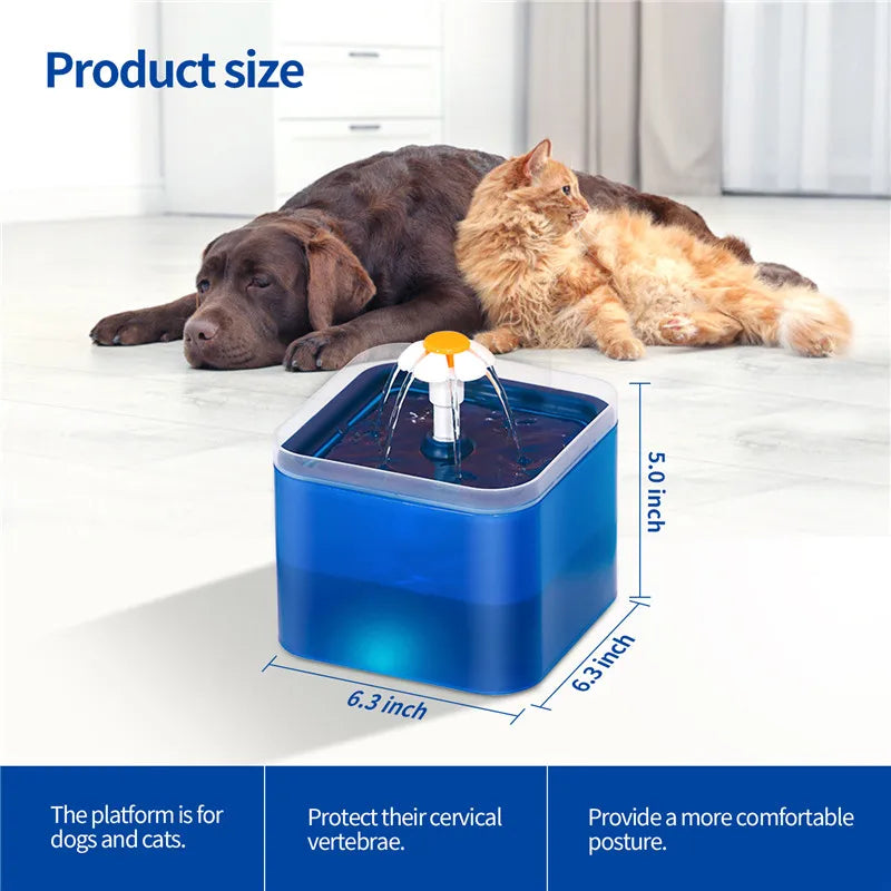 AquaMiau Katten Drinkfontein 2L | 4-voudig Filtersysteem | LED & App-besturing | Ultra Stil