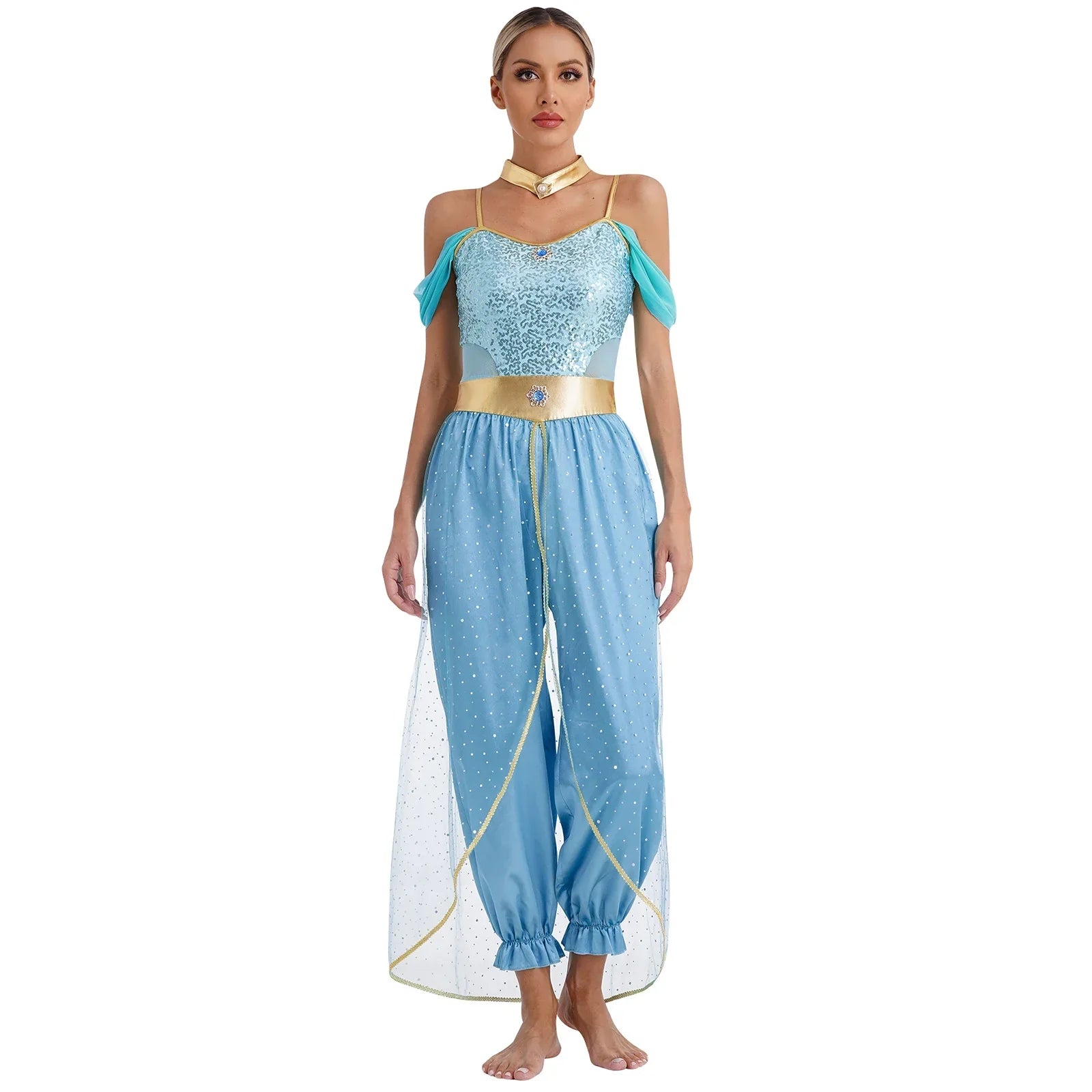 Dames Halloween Kostuum Jumpsuit | Pailletten Mouwloos