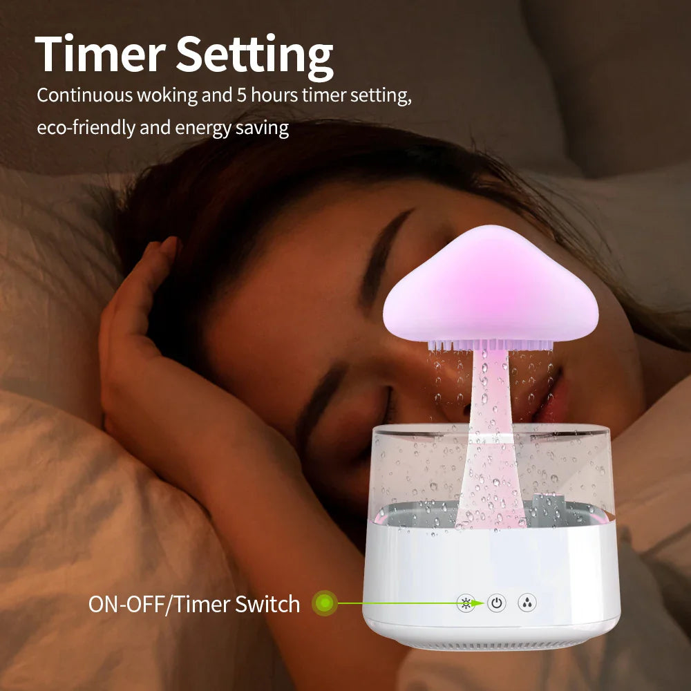 AquaLuxe Cloud Rain Diffuser | Creëer een rustgevende atmosfeer met kleurrijk licht