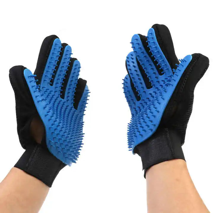 Furverzorgingshandschoen PawLiss TouchGlove | 5-Vinger-Massagehandschoen voor Honden & Katten | 23,2×17,2 cm | TPR & Mesh | Links of Rechts