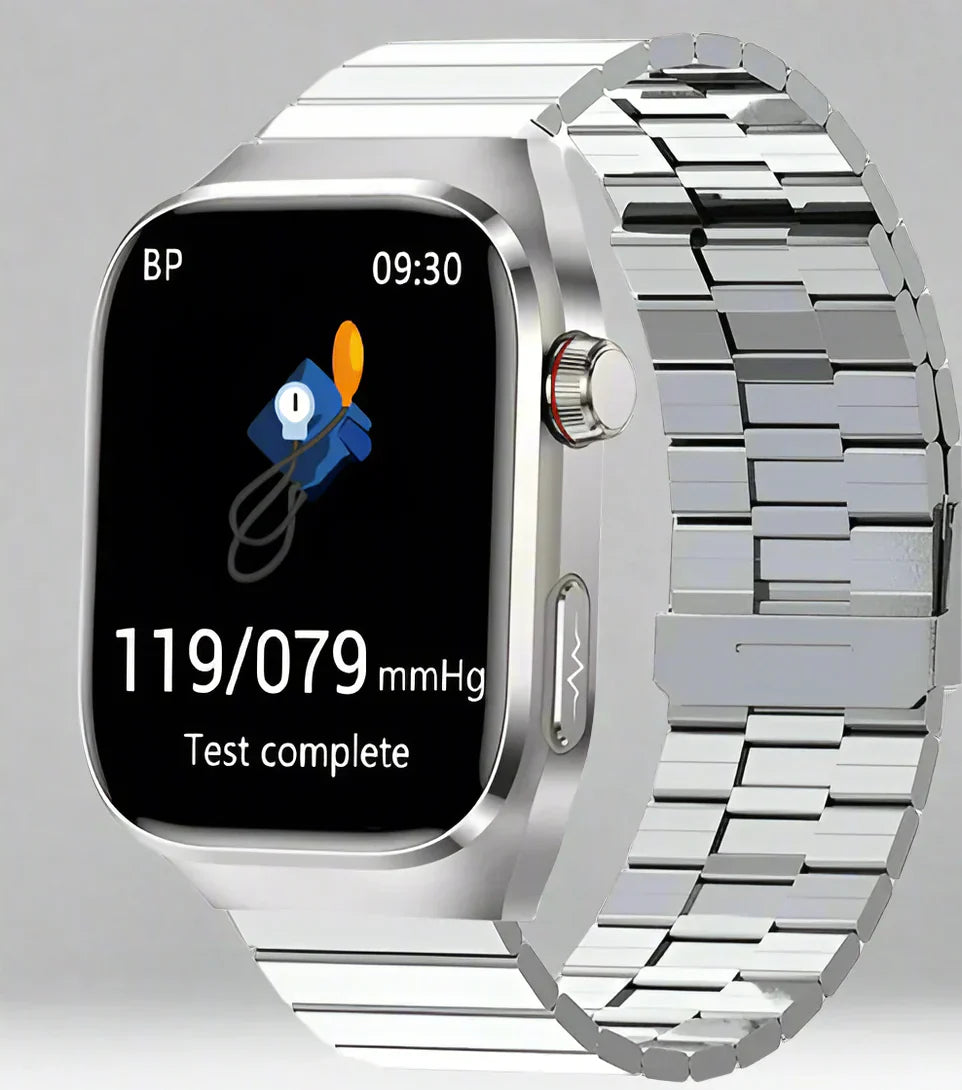 Geavanceerde Gezondheids Smartwatch met ECG, Bloedglucose Monitoring, 2.04-Inch AMOLED Display – Waterdichte Fitness Tracker