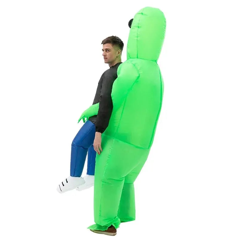 Grappig Opblaasbaar Halloween Kostuum voor Mannen | Alien Draag Mij Kostuum
