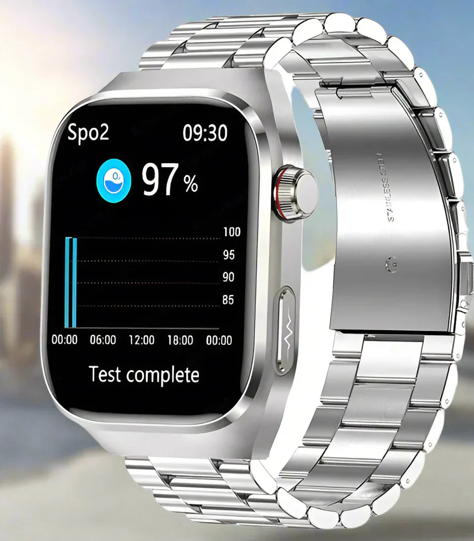 Geavanceerde Gezondheids Smartwatch met ECG, Bloedglucose Monitoring, 2.04-Inch AMOLED Display – Waterdichte Fitness Tracker