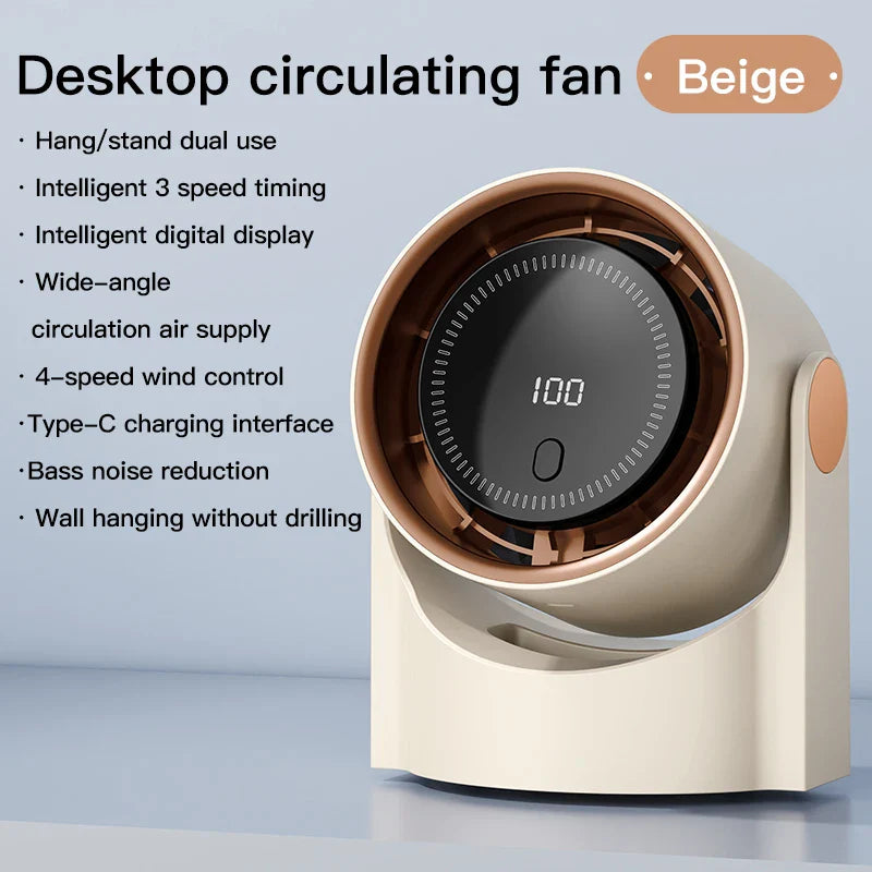 Airiqo USB Ventilator | Draagbaar, fluisterstil en energiezuinig met 100 niveaus