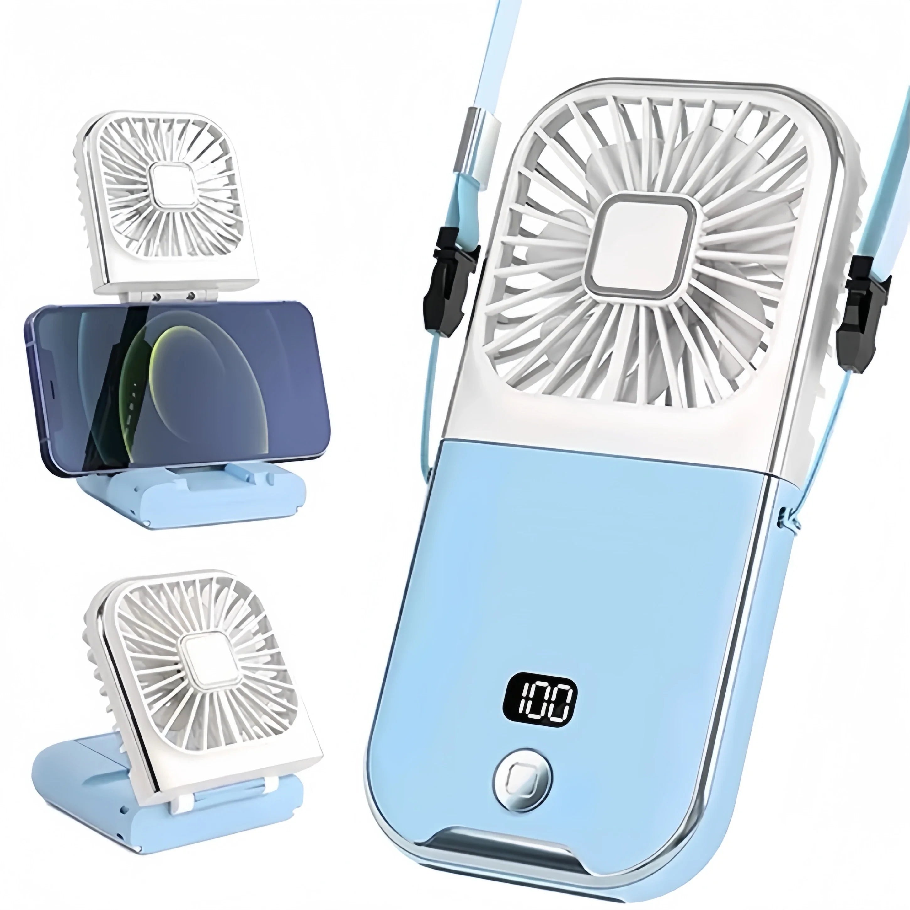 Luftigo Mini USB-Fan | Compact, oplaadbare ventilator met digitale weergave en meerdere windmodi