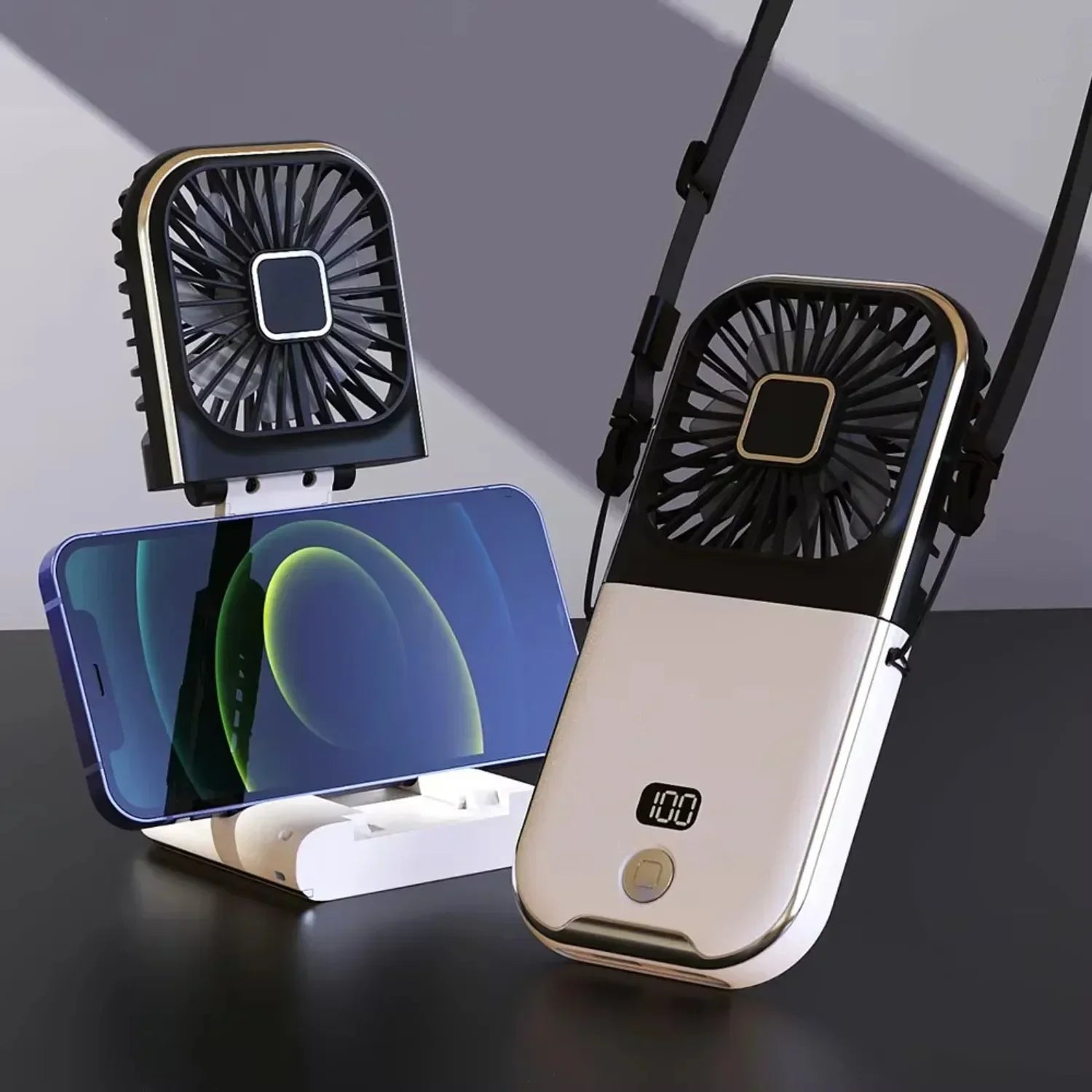 Luftigo Mini USB-Fan | Compact, oplaadbare ventilator met digitale weergave en meerdere windmodi